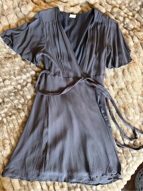 Women's Slate Gray Wrap Dress